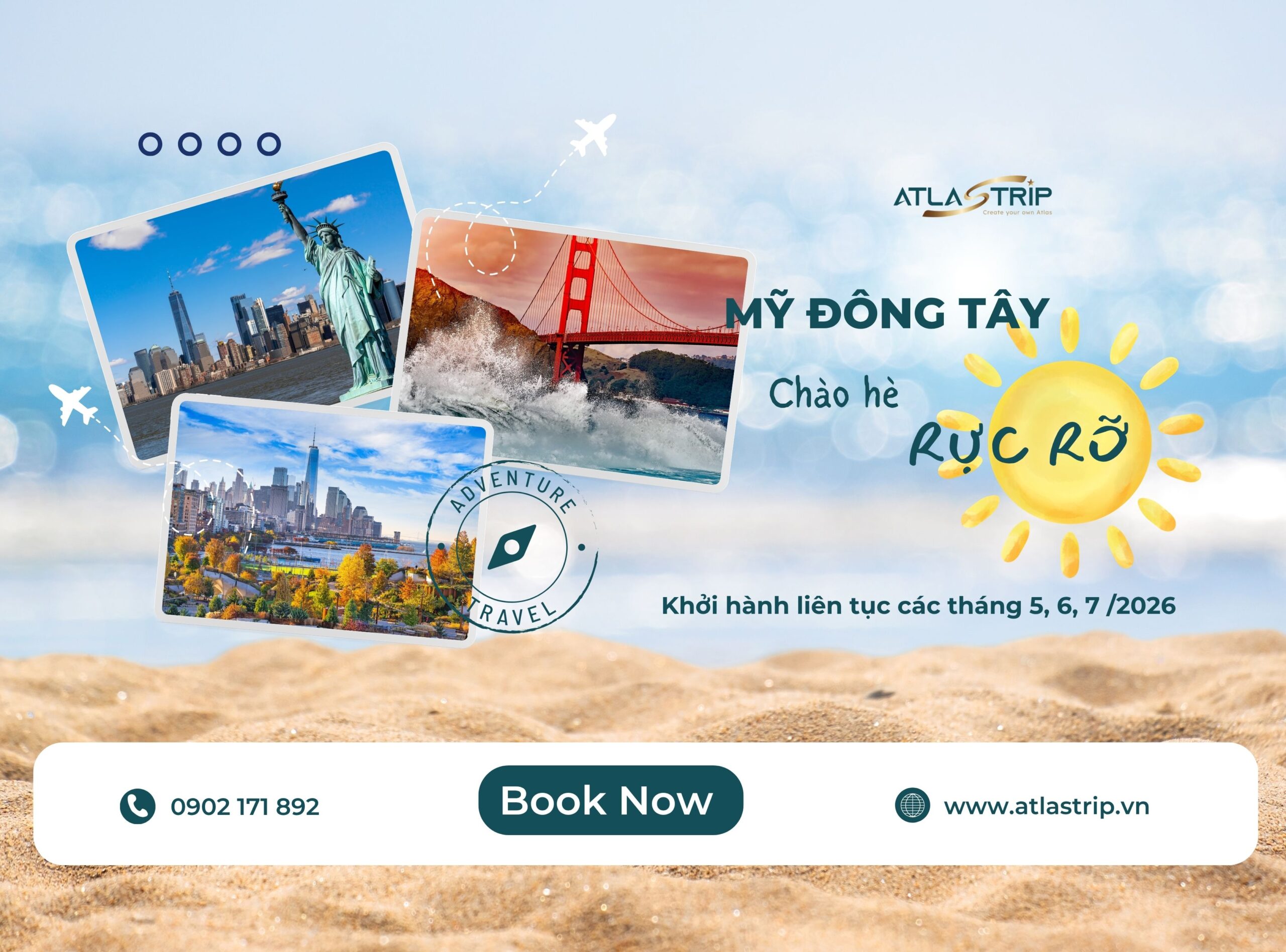 Tour Mỹ Đông Tây đón hè rực rỡ