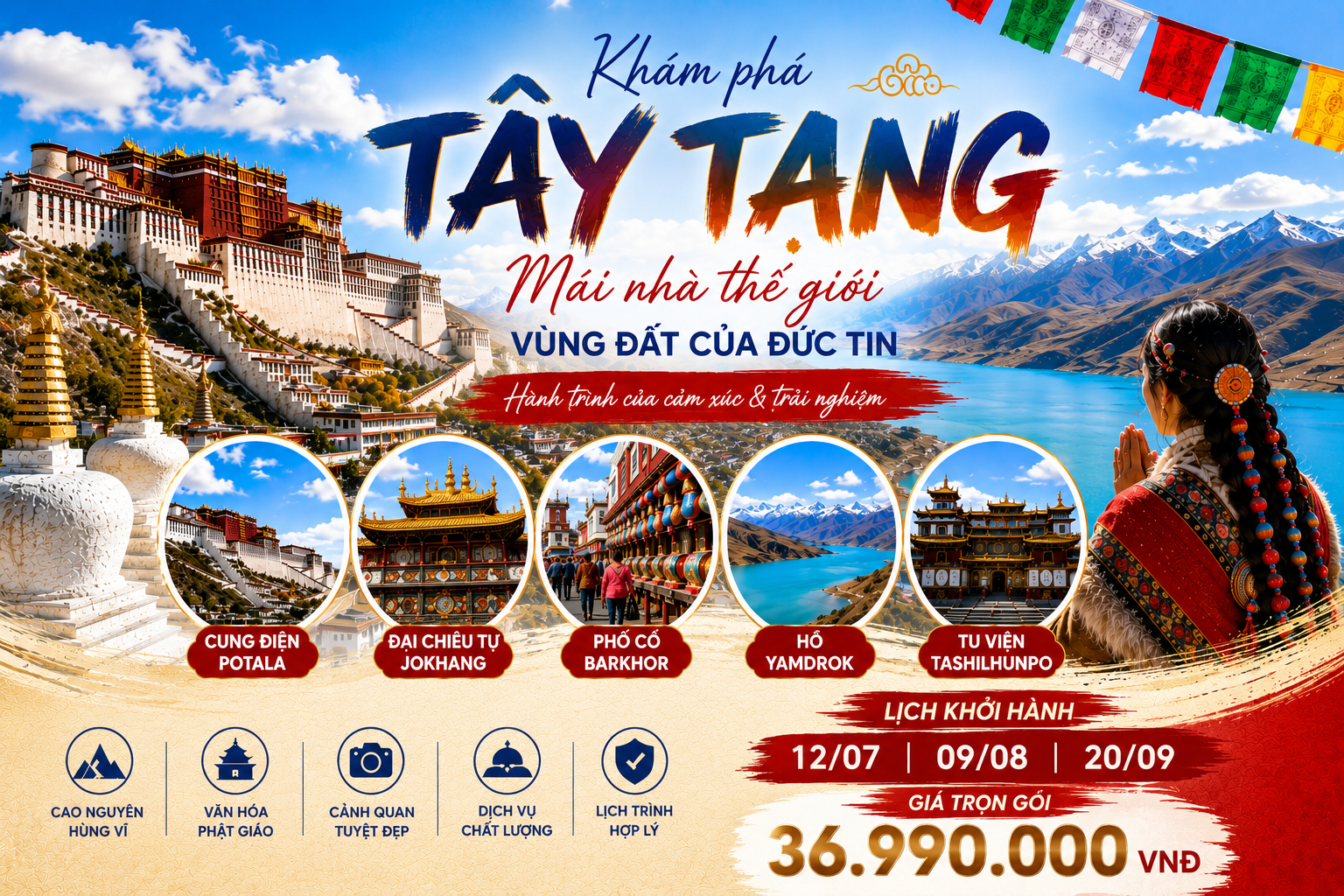 Du Lịch Tây Tạng 2026 – Hành Trình Đến Mái Nhà Thế Giới Và Miền Đất Của Đức Tin