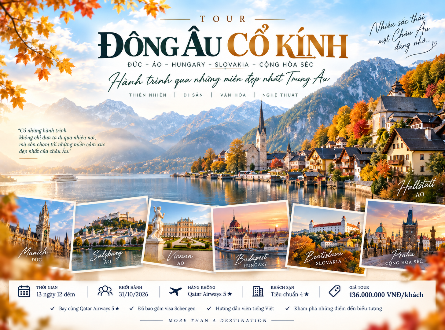 Tour Đông Âu 5 nước – Hành trình qua những miền đẹp nhất Trung Âu